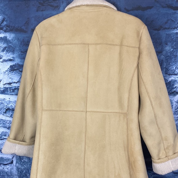 Vintage Fully Lined Faux Suede Sherpa Longline Hip length Coat/Jacket - Picture 8 of 12